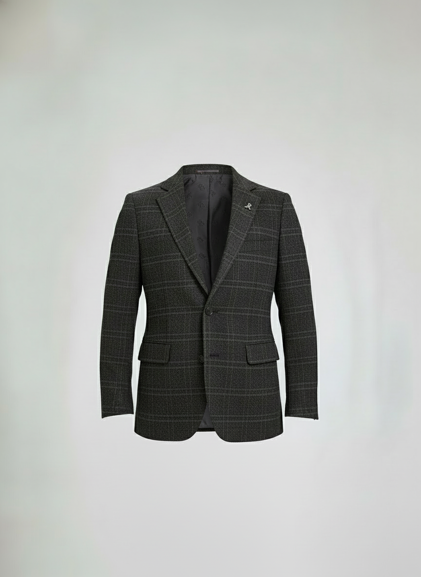 Men's Plus Size Plaid Wool Blend Overcoat